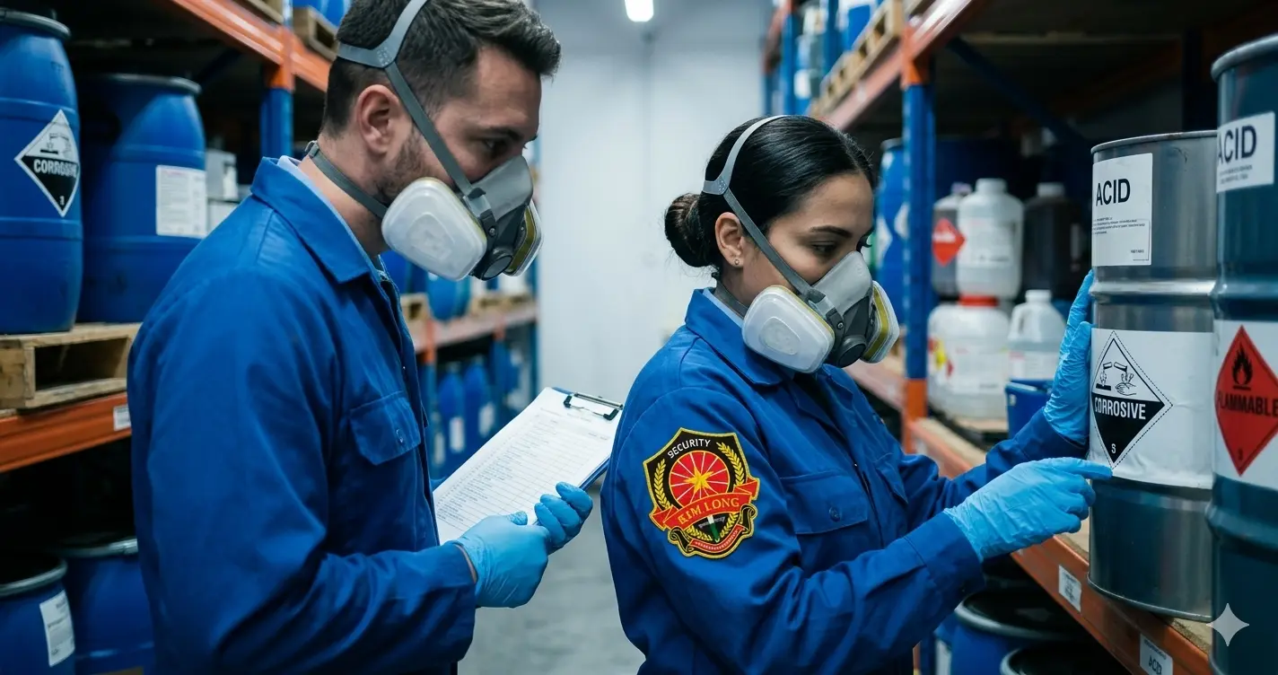 Công ty bảo vệ Kiên Giang giám sát an toàn kho hóa chất.
