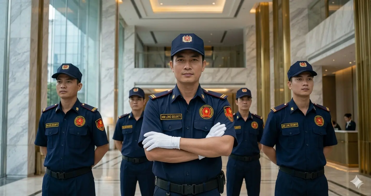 Bảo vệ chuyên nghiệp Kim Long áp tải tiền mặt an toàn.