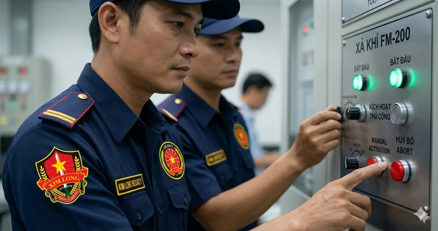 Công ty bảo vệ Bến Tre xử lý sự cố xả khí chữa cháy.