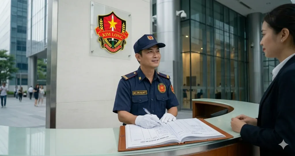Quy trình kiểm soát khách ra vào chuyên nghiệp của Bảo vệ Kim Long.