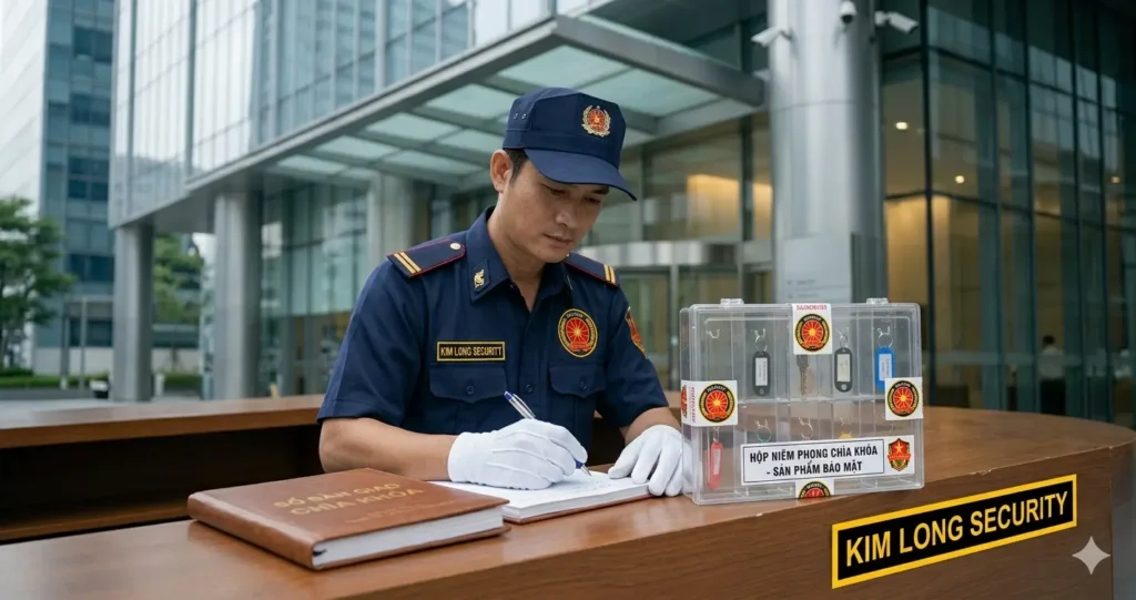 Nhân viên Kim Long thực hiện quy trình bàn giao và quản lý chìa khóa nghiêm ngặt.