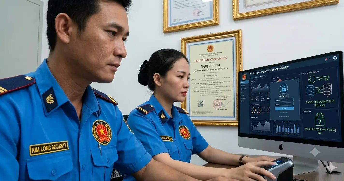 Bảo vệ dữ liệu cá nhân theo Nghị định 13 tại dịch vụ bảo vệ Kim Long.
