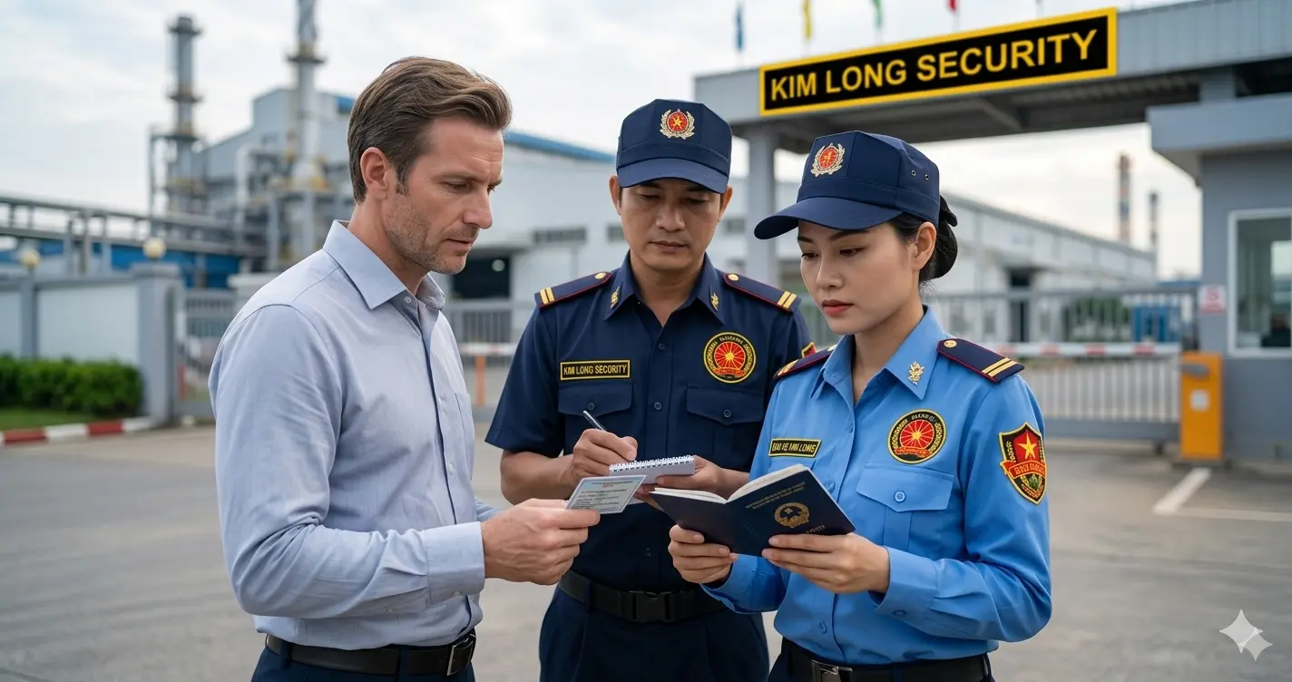 Nghiệp vụ kiểm soát người nước ngoài của dịch vụ bảo vệ Kim Long Bình Dương.