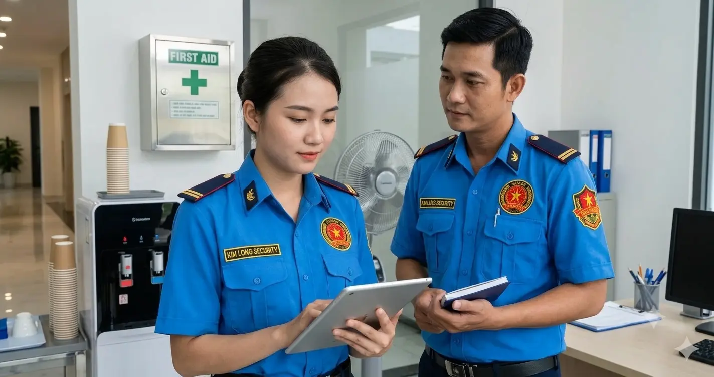 Đảm bảo vệ sinh và môi trường lao động tại dịch vụ bảo vệ Kim Long