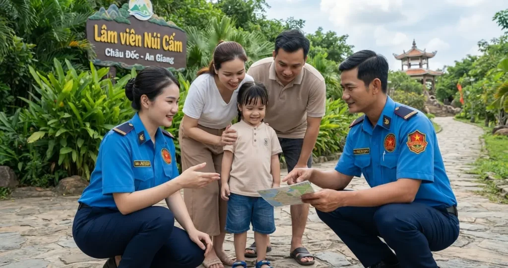 Công ty bảo vệ An Giang - Kim Long trực khu vui chơi.