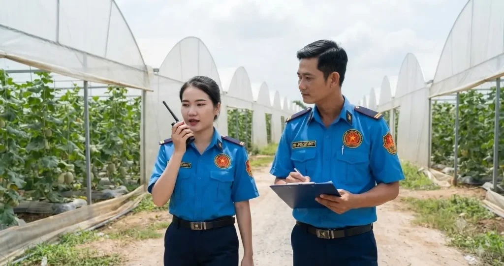 Công ty bảo vệ Cần Thơ - Kim Long trực trang trại.