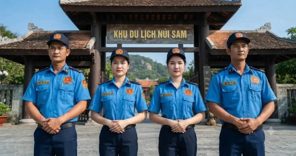 Nhân viên công ty bảo vệ An Giang - Kim Long trực chiến tại An Giang