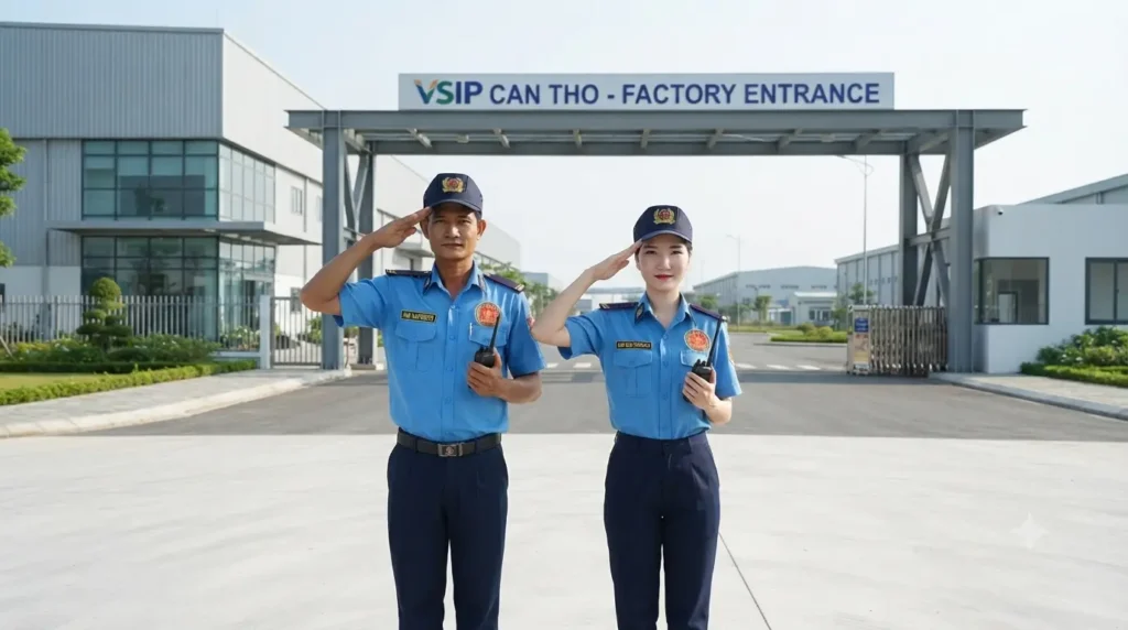Công ty bảo vệ Cần Thơ uy tín (Kim Long Security) chuyên nghiệp thực hiện nhiệm vụ tại khu công nghiệp