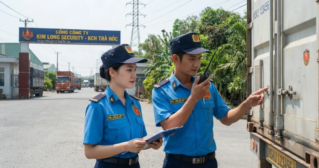 Công ty dịch vụ bảo vệ Cần Thơ uy tín (Kim Long Security). Kiểm soát xe container ra vào khu công nghiệp